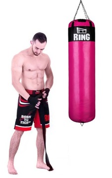 WOREK BOKSERSKI TRENINGOWY SUPER RÓŻOWY 120x35cm