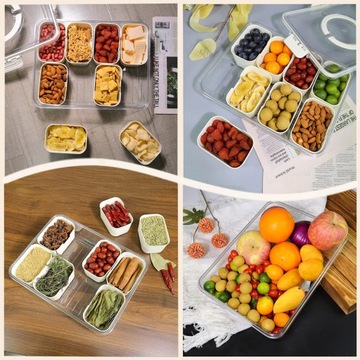 Разделенная коробка для закусок Crisper Box с 8 отделениями и контейнером для закусок