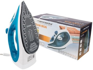 ŻELAZKO PAROWE STOPA CERAMICZNA 2200W ESPERANZA DO PRASOWANIA WYRZUT PARY