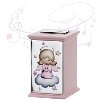 Копилка с Ангелом 8х8Н12 Синяя без музыкальной шкатулки
