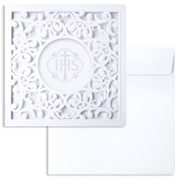 ECO LASER CUT Пригласительные на Первое Причастие, 10 шт.