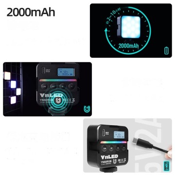 Светодиодный лаг yongnuoo yn60 rgb wb 2500k - 9500K USB -C панель