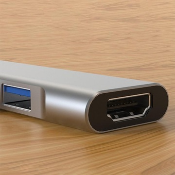 ХАБ USB-C -> HDMI 2xUSB 3.0 PD THUNDERBOLT MacBook M1 АДАПТЕР СТАНЦИЯ 4в1