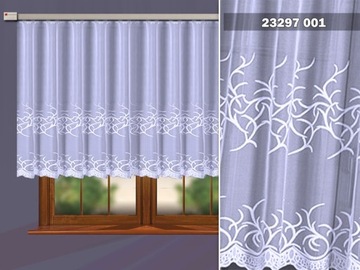 ЖАККАРДОВАЯ ШТОРА 23297/110 БЕЛАЯ С УЗОРОМ В ПОЛОСКИ