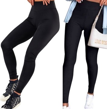 LEGGINSY modelujące gładkie fitness PUSH UP XL/XXL