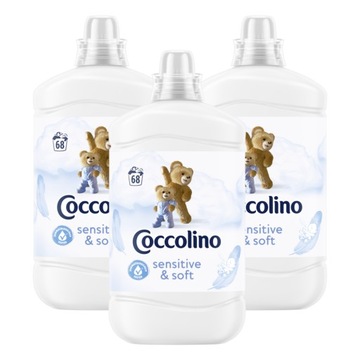 3X COCCOLINO FRESH & SOFT SENSITIVE PURE PŁYN DO PŁUKANIA TKANIN 1700ML
