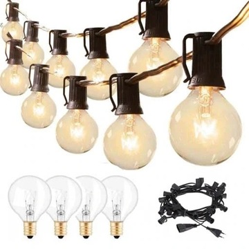 GIRLANDA LAMPKI OGRODOWE 50 PATIO BALKON TARAS 15m