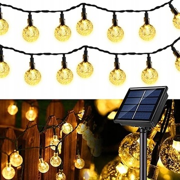GIRLANDA SOLARNA OGRODOWA LAMPKI SOLARNE 50 ŻARÓWEK LED NA BALKON 9.5M