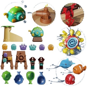 НАБОР ИГРУШЕК ДЛЯ ДЕТЕЙ ПЛЯЖНЫЙ СТОЛИК С ВОДОЙ МЫЛЬНЫЕ ПУЗЫРИ ЗОНТ ЛОДКА