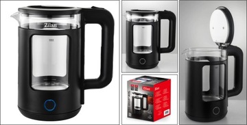 ЭЛЕКТРИЧЕСКИЙ ЧАЙНИК СТЕКЛЯННЫЙ ЧЕРНЫЙ 1,5л 1650Вт