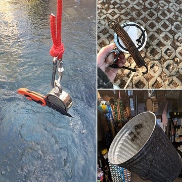 MAGNES NEODYMOWY UCHWYT 180KG DO POSZUKIWAŃ + LINA