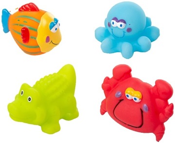 AKUKU ZABAWKI DO KĄPIELI KĄPIELOWE DO WANNY x4