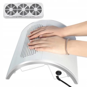 ПЫЛЕПОГЛОЩАТЕЛЬ для ногтей, маникюра, сумок, сильный, 20 Вт, 3 вентилятора, белый