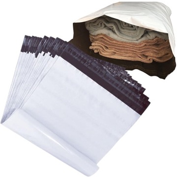 FOLIOPAKI KURIERSKIE KOPERTY FOLIOWE 750x1110 BARDZO DUŻE MOCNE BIAŁE 50SZT