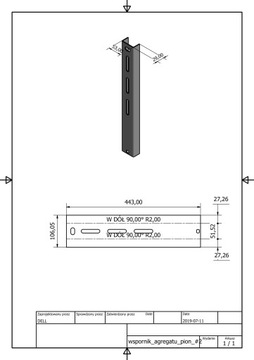 Wspornik klimatyzacji stal nierdzewna 1C-55x5