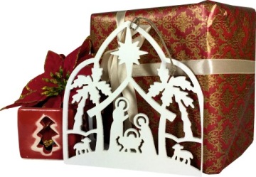 BOMBKA AŻUR SZOPKA ZAWIESZKA BOŻE NARODZENIE 30CM