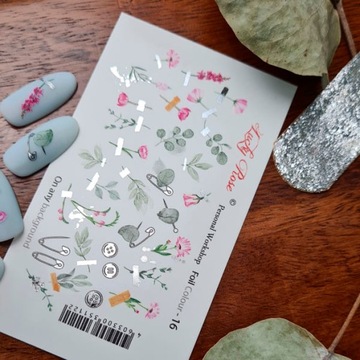 NAKLEJKI NA PAZNOKCIE LUCKY ROSE FOLIA C. SILVER16
