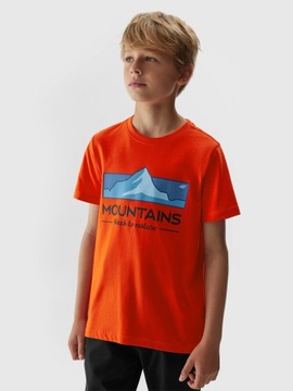 4F ФУТБОЛКА ДЛЯ МАЛЬЧИКОВ, ДЕТСКАЯ ХЛОПКОВАЯ ФУТБОЛКА