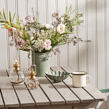 МАСЛЯНАЯ ЛАМПА, ПРОЗРАЧНОЕ стекло, высота 23см.
