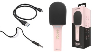 FOREVER BMS-500 LITE МИКРОФОН КАРАОКЕ BLUETOOTH ГОЛОСОВОЙ МОДУЛЯТОР РОЗОВЫЙ