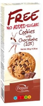 Ciasteczka z 20 % czekolady bez cukru 135g - Bogutti
