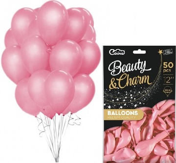 Шары розовые металлик 30 см 50 шт.