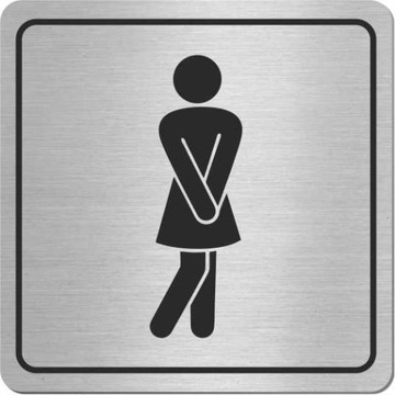 Tabliczka TOALETA DAMSKA WC inox STAL NIERDZEWNA