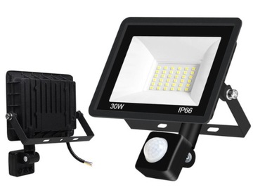 Lampa Halogen Zewnętrzny na Garaż 30W IP65 +Czujka