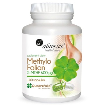 Aliness Methylo Folian 600 µg Quatrefolic - źródło folianu - 100 kapsułek