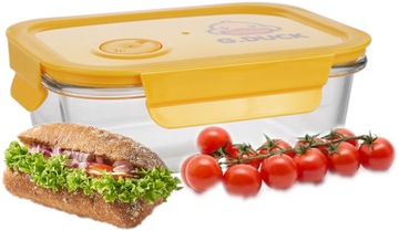 POJEMNIK SZKLANY NA ŻYWNOŚĆ0,64L USZCZELKA ZACZEPY