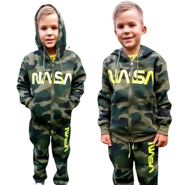 DRES CHŁOPIĘCY MORO BLUZA SPODNIE KAPTUR NASA r110