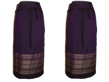 fiolet kopertowa spódnica etno folk maxi plus size 46 48
