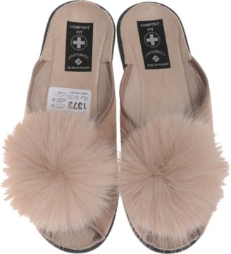 ТАПОЧКИ ЖЕНСКИЕ ПОЛЬСКИЕ ПОМПОН ПРОФИЛЬ be39