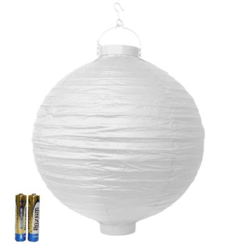 LAMPION OGRODOWY PAPIEROWY BIAŁY 20 CM KOMUNIA WESELE ŚLUB CHRZEST IHS