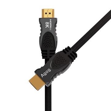 CERTYFIKOWANY KABEL HDMI 2.1 PRZEWÓD 8K 60Hz 4K 3D HDR ARC PREMIUM AGOG 1m