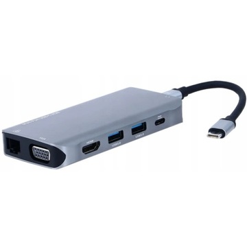 Адаптер-концентратор USB-C HDMI VGA LAN MacBook Station 10 в 1