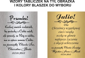 OBRAZEK SREBRNY XXL CHRZEST, ŚLUB KASETKA I GRAWER