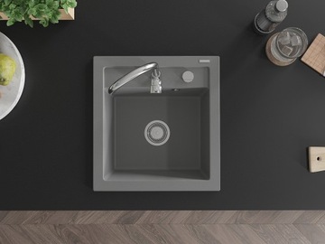 ГРАНИТНАЯ МОЙКА MEXEN VITO, СЕРЫЙ, АВТОСИФОН