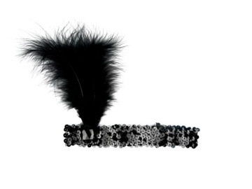 Opaska Retro z piórem czarna Karnawał