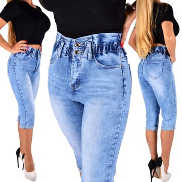 Spodenki Jeans PLUS SIZE RYBACZKI WYSZCZUPLAJĄCE #