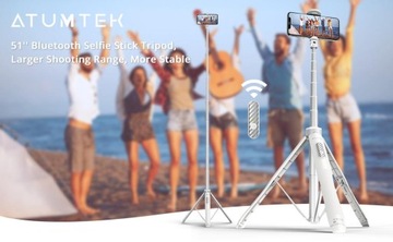 Палка для селфи ATUMTEK, длина 150 см, белая
