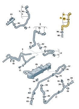 ВОДЯНОЙ ШЛАНГ VW/AUDI/SEAT/SKODA 1K0122073GF