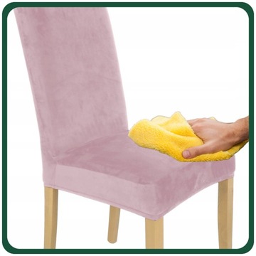 НАБОР ИЗ 6 ШТ. Чехлы НА СТУЛ РОЗОВЫЙ ЭЛАСТИЧНЫЙ ПЛОТНЫЙ ВЕЛЮР