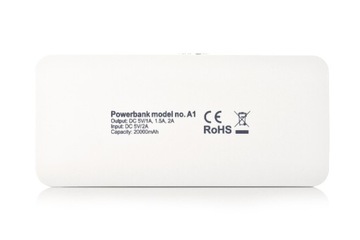 POWER BANK 20000 МАч БЕЛОЕ USB-ЗАРЯДНОЕ УСТРОЙСТВО TORCH POWERBANK