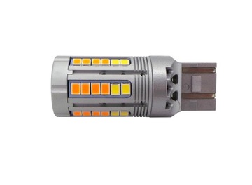 W21/5W, 7443 LED 12V CANBUS biało-pomarańczowa