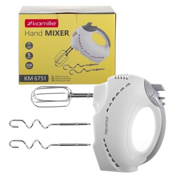 РУЧНОЙ МИКСЕР Кухонный комбайн 5 скоростей 4 мешалки KAMILLE 250 Вт