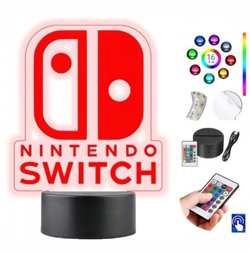 Lampka na biurko Nintendo Switch 16kol LED PLEXIDO