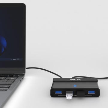 KVM-переключатель Unitek 4 активных порта USB-A 5 Гбит/с, 2 входа USB-C
