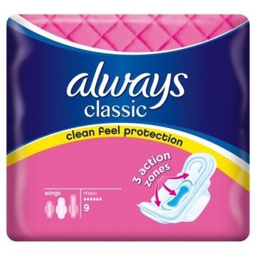 Podpaski Always classic A9 maxi skrzydełka!