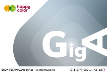 Blok techniczny GigA biały, A2, 15 ark, 250 g/m2